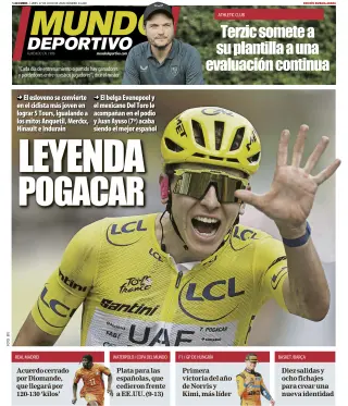 Portada de Mundo Deportivo (Bizkaia-Araba), 27 de julio de 2026