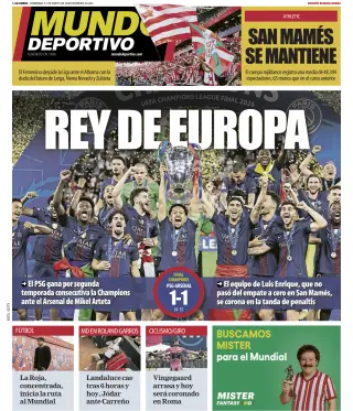 Portada de Mundo Deportivo (Bizkaia-Araba), 31 de mayo de 2026