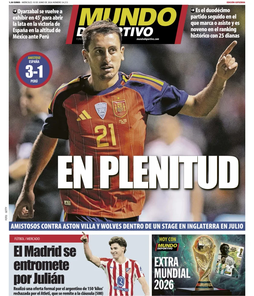Portada de Mundo Deportivo (Gipuzkoa)