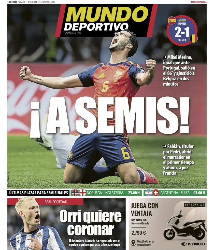 Portada de Mundo Deportivo (Gipuzkoa)
