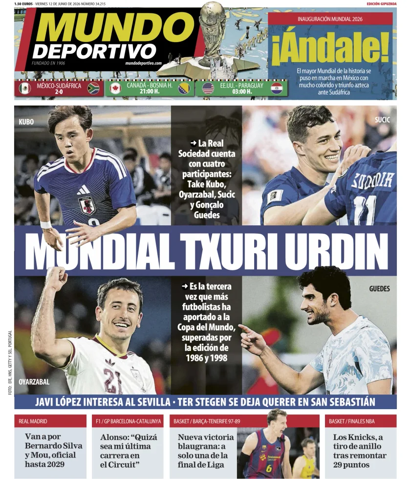 Portada de Mundo Deportivo (Gipuzkoa)