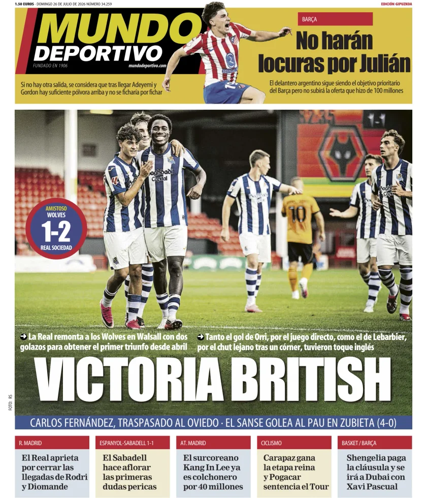Portada de Mundo Deportivo (Gipuzkoa)