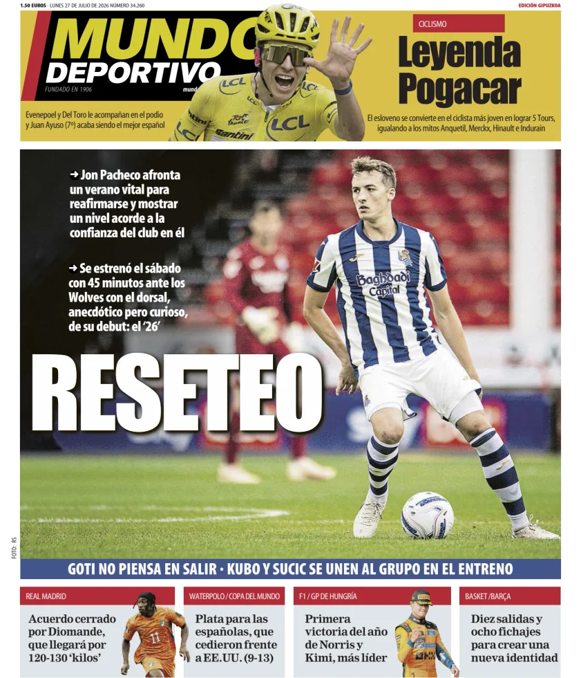 Portada de Mundo Deportivo (Gipuzkoa)