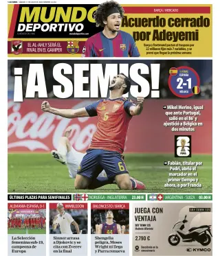 Portada de Mundo Deportivo, 11 de julio de 2026