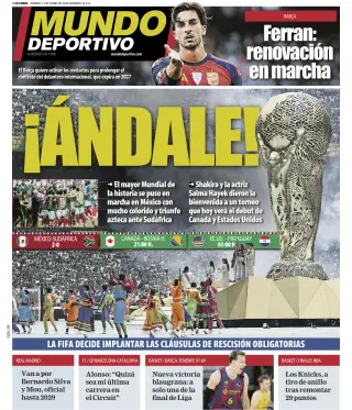 Portada de Mundo Deportivo, 12 de junio de 2026