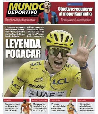Portada de Mundo Deportivo, 27 de julio de 2026