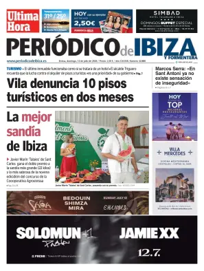 Portada de Periódico de Ibiza, 12 de julio de 2026