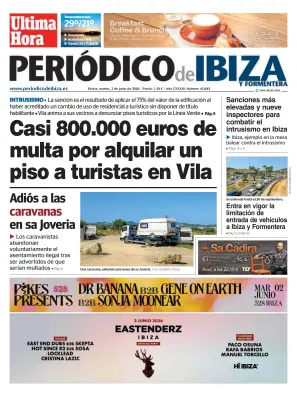 Portada de Periódico de Ibiza, 2 de junio de 2026