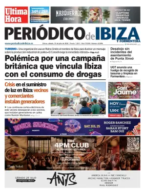 Portada de Periódico de Ibiza, 25 de julio de 2026