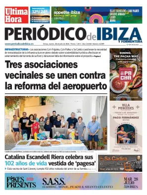 Portada de Periódico de Ibiza, 28 de julio de 2026