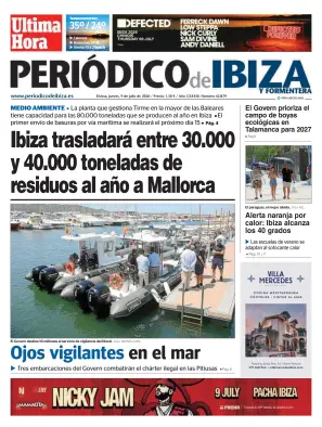 Portada de Periódico de Ibiza, 9 de julio de 2026