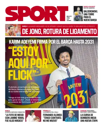 Portada de Sport, 24 de julio de 2026