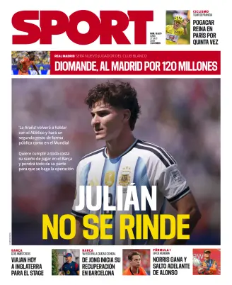 Portada de Sport, 27 de julio de 2026