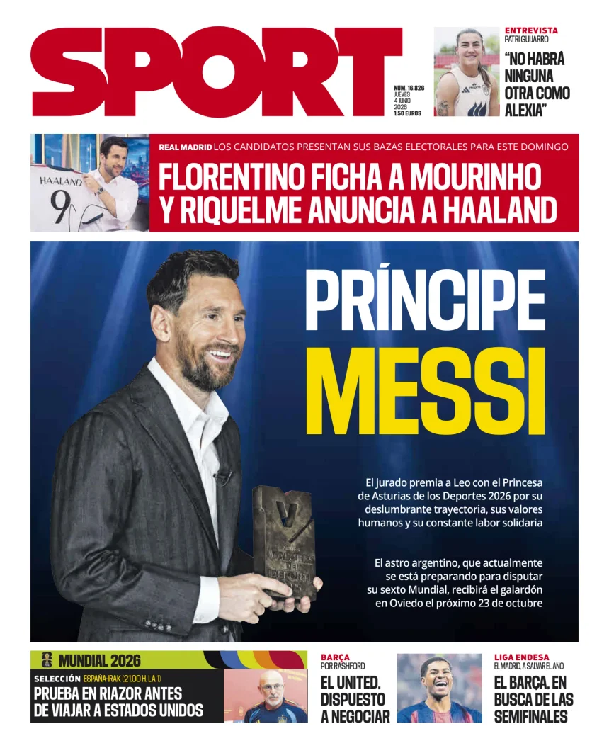 Portada de Sport, 4 de junio de 2026