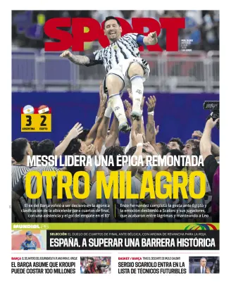 Portada de Sport, 8 de julio de 2026