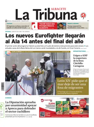 Portada de Tribuna de Albacete, 12 de junio de 2026