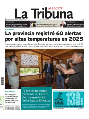 Portada de Tribuna de Albacete, 4 de junio de 2026