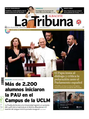 Portada de Tribuna de Albacete, 9 de junio de 2026