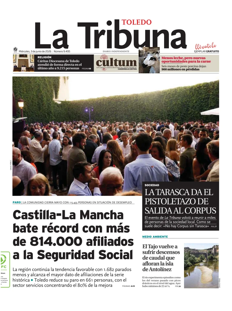 Portada de Tribuna de Toledo, 3 de junio de 2026