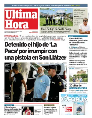 Portada de Ultima Hora, 10 de junio de 2026