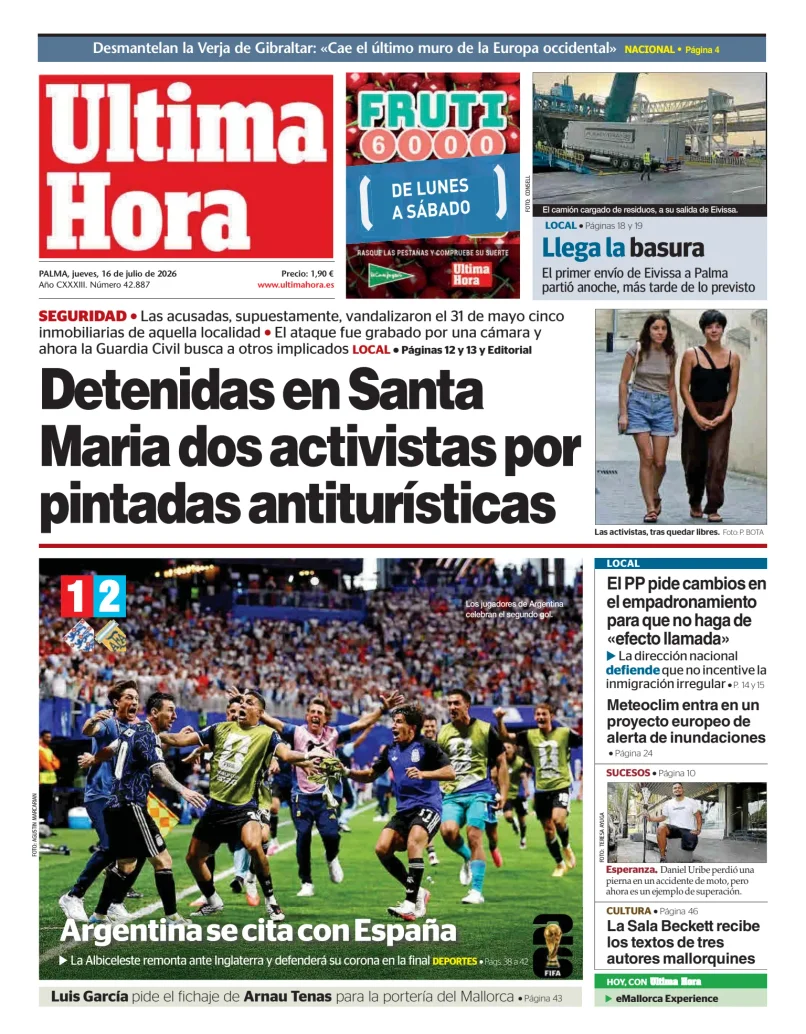 Ultima Hora — 16/07