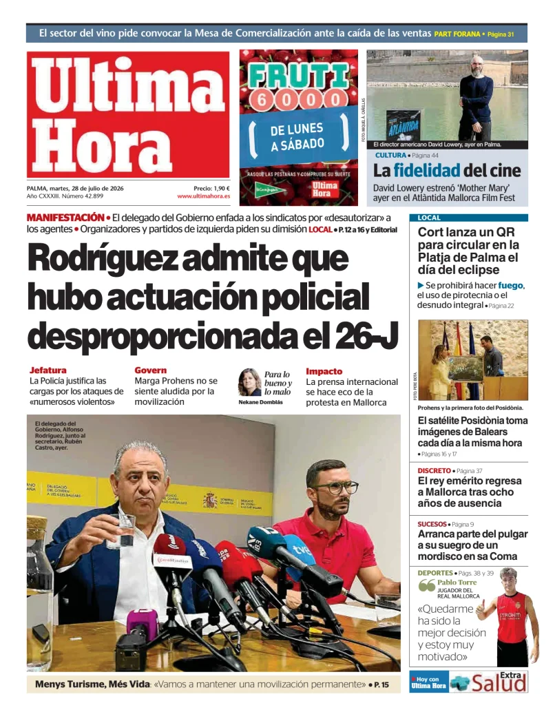 Portada de Ultima Hora