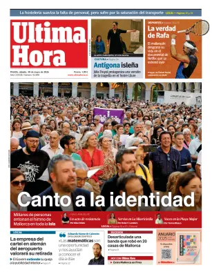 Portada de Ultima Hora, 30 de mayo de 2026