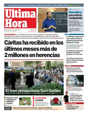 Portada de Ultima Hora, 5 de junio de 2026